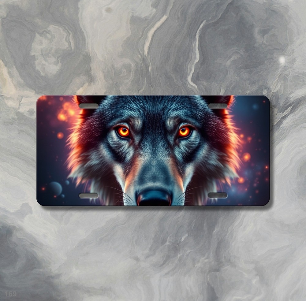 Powerful Wolf License Plate Add Text Auto Tag Gift Idea