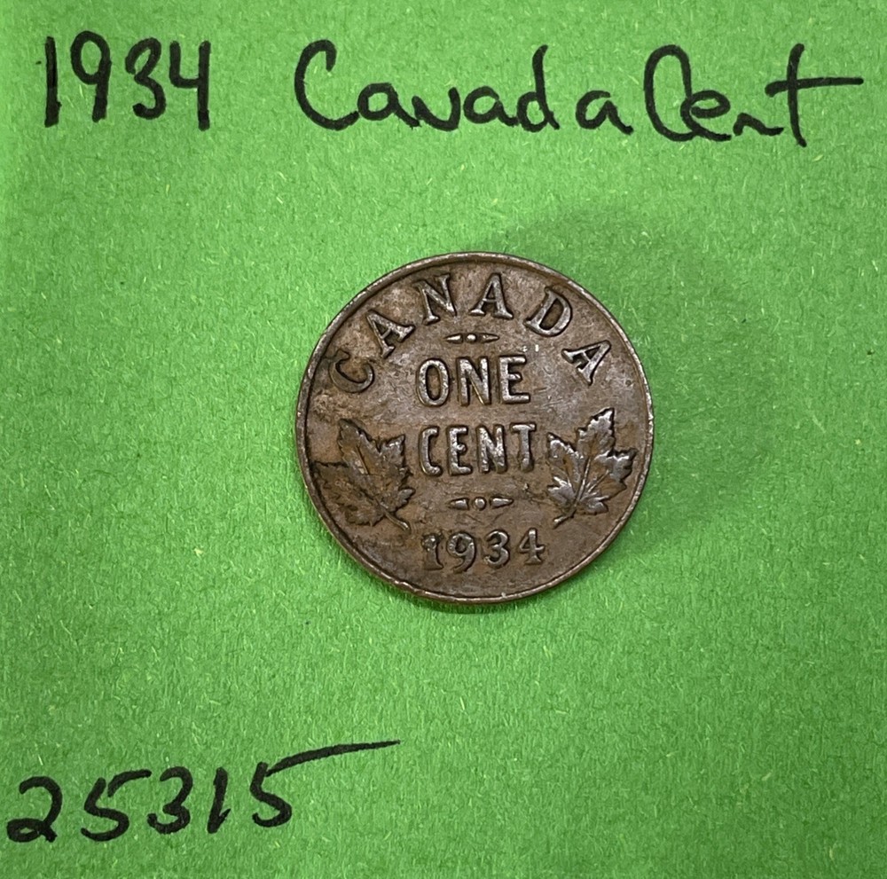 1934 Canada 🇨🇦 Small Cent / Penny 1c