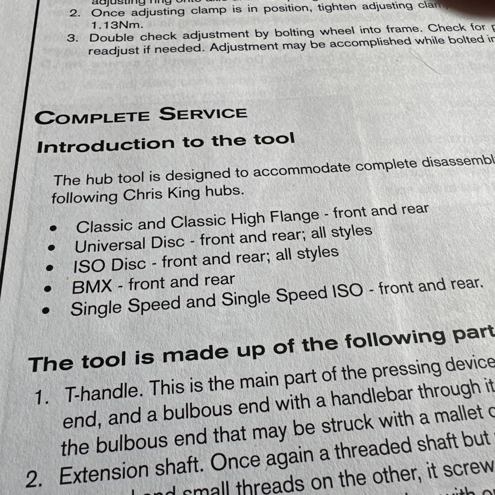 Chris King ISO Hub Service Tools