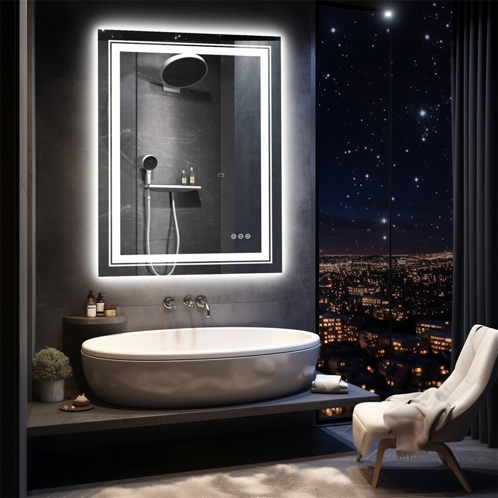 Modern Eye-protection LED Bathroom Mirror Wall Mounted Dimmable Makeup Mirror