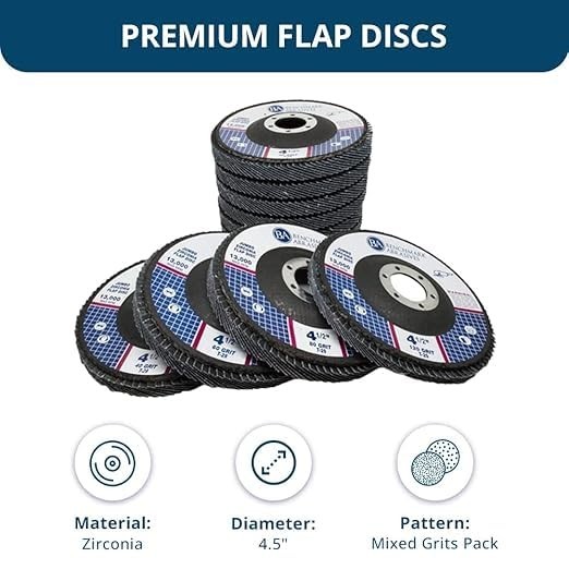 Industrial Grade Angle Grinder Flap Discs - 10 Pack