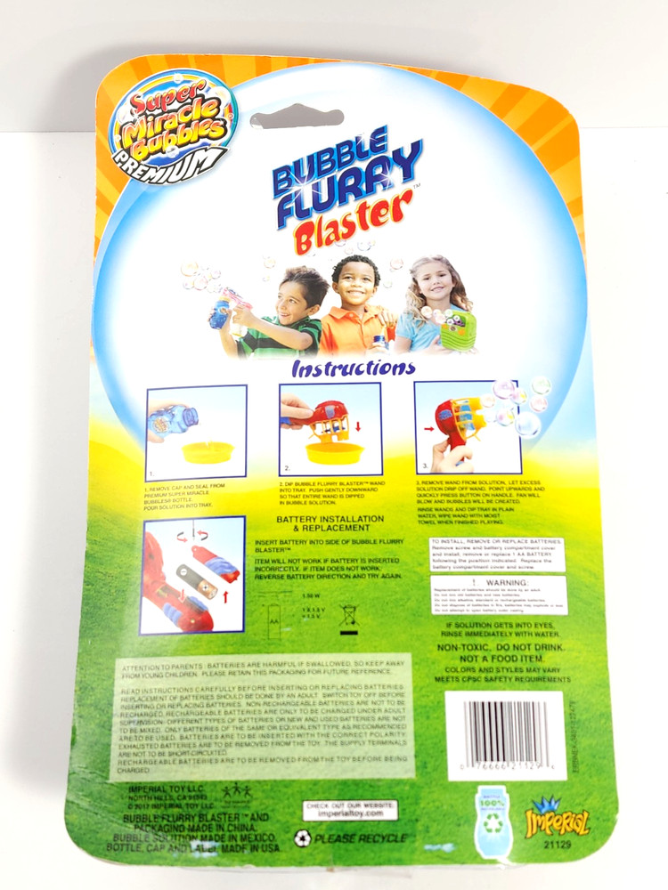 Bubble Flurry Blaster Super Miracle Bubbles Premium New