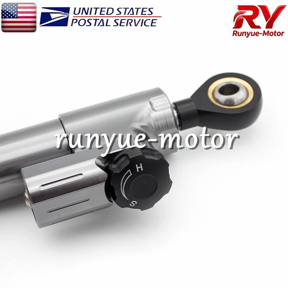 Gray CNC Adjustable Steering Damper Stabilizer Linear Control Universal Aluminum