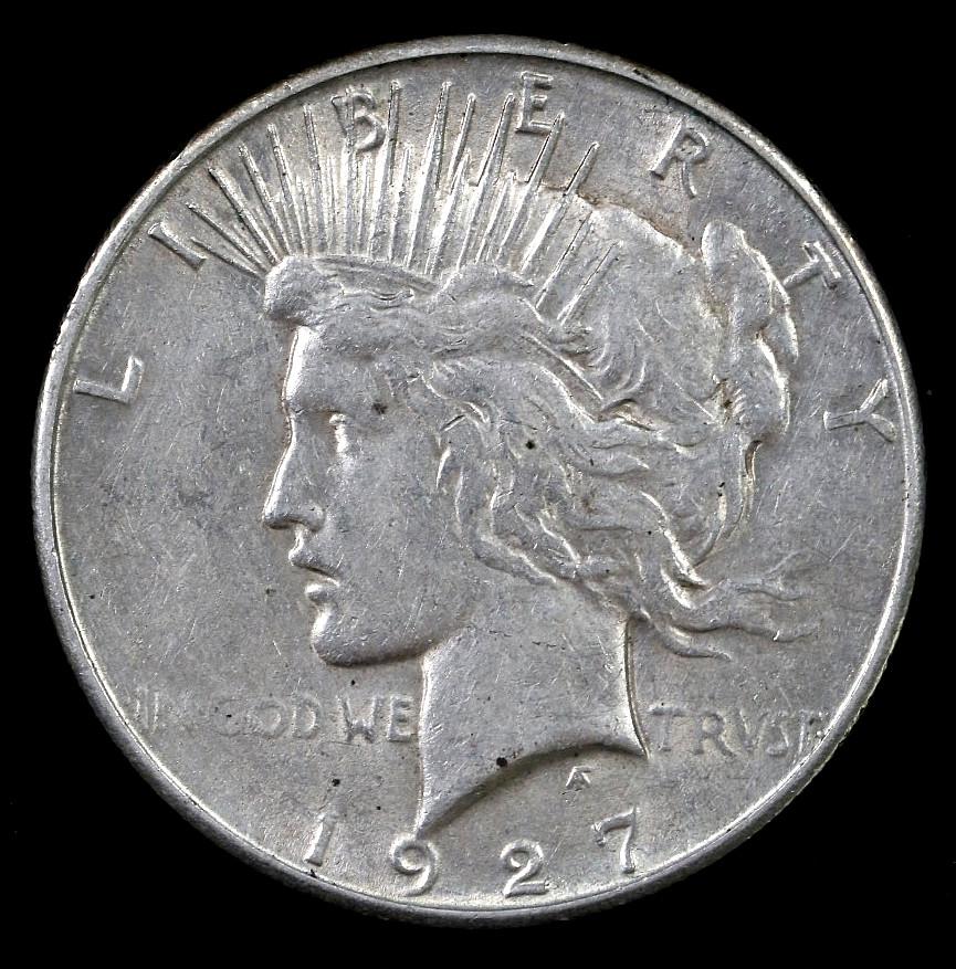 1927-S Peace Silver Dollar – AU – Better Date – Full Luster - #422