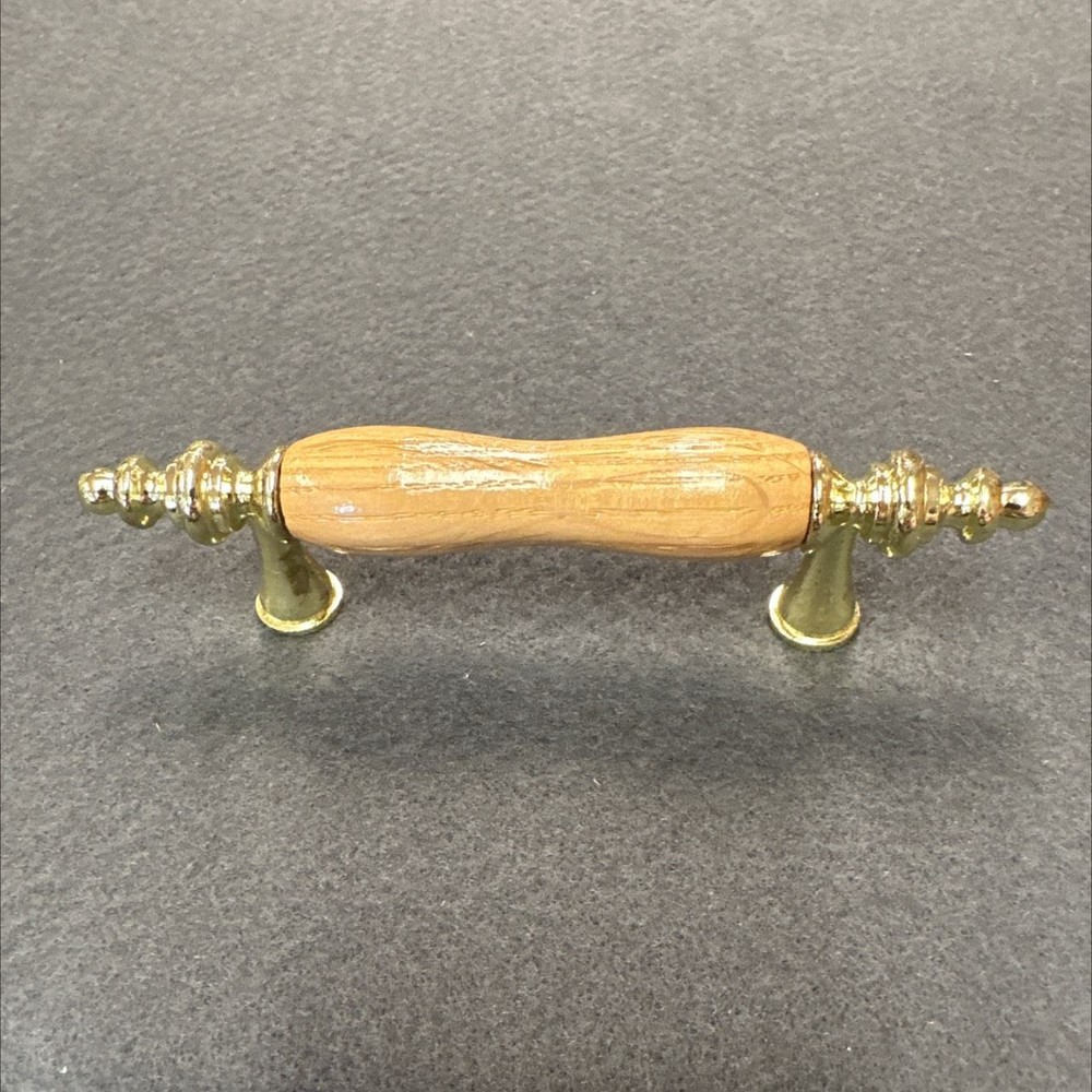 3" Flare Foot Pull Brass With Wooden Insert