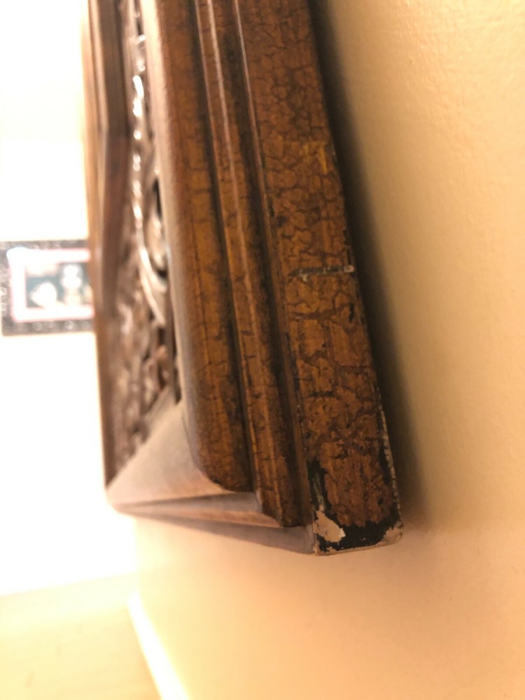MASSIVE Balinese Style Art Deco Mirror, rustic bronze