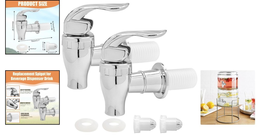 Durable Food-Grade Plastic Replacement Spigots – 2 Pack with Installation Kit