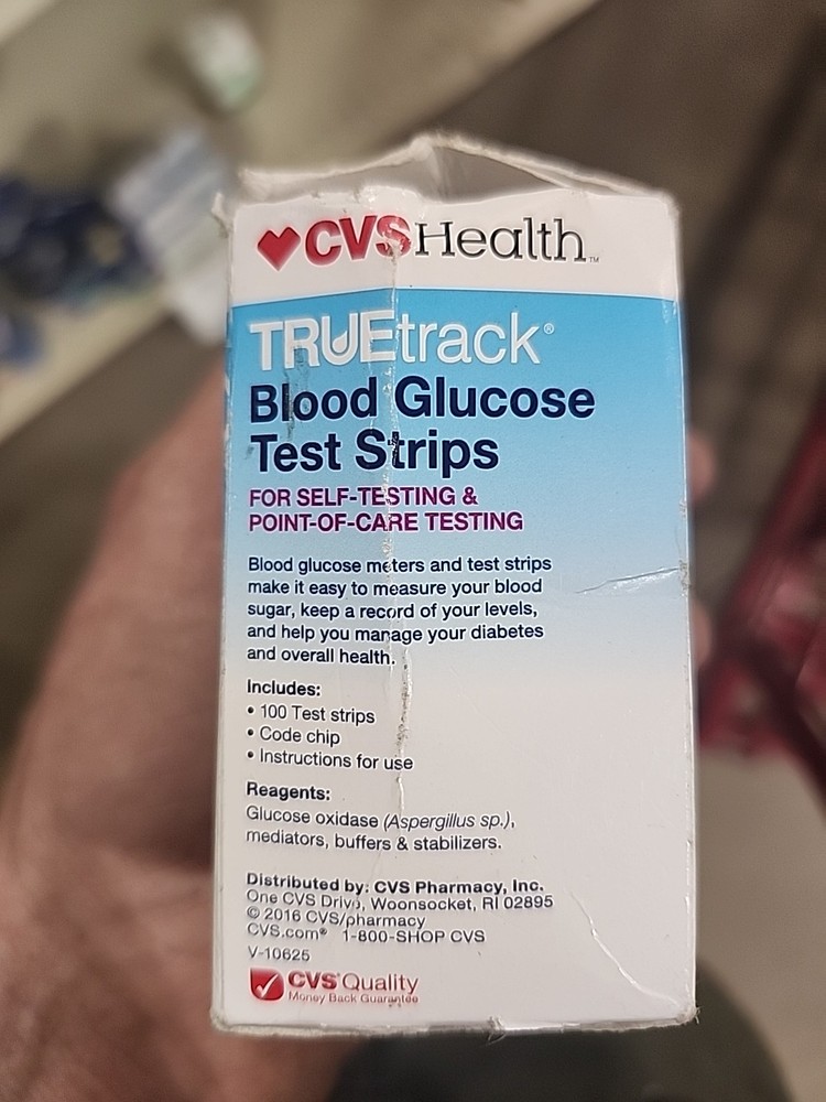 TrueTrack Blood Glucose Test Strips 100 Count 1 Code Chip Exp. 2023.