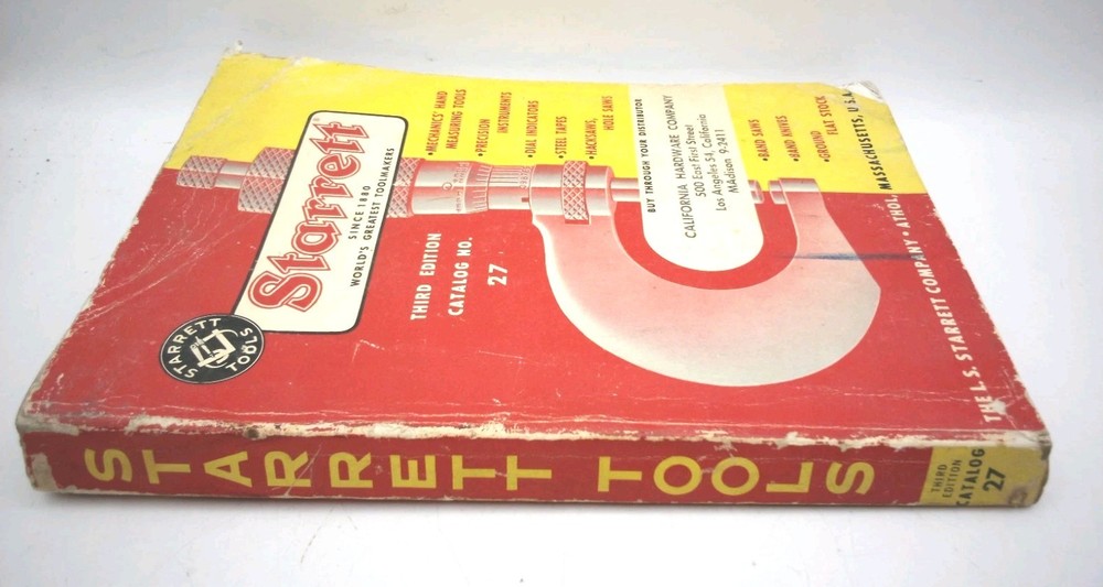 Starrett Tools Catalog #27, Second Edition, 1957