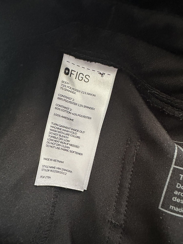 Figs Black Jogger Scrub Set Size S (A30)