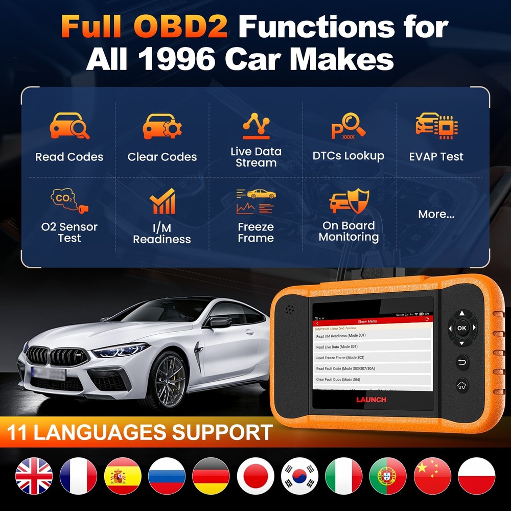 LAUNCH X431 Elite 2.0 Scanner for Ford/GM/Chrysler OBD2 Diagnostic Coding Tool