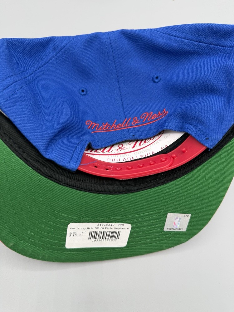 NEW JERSEY NETS Mitchell & Ness NBA MN Basic SNAPBACK Hat Cap OSFM NWT New Blue