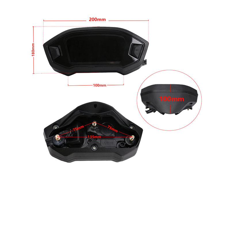 Motorcycle LED Speedometer LCD Digital Odometer Guage For 2 4-cylinder Part
