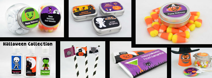 Funky Martini Spider Halloween Personalized Return Address Rectangle 27 Stickers