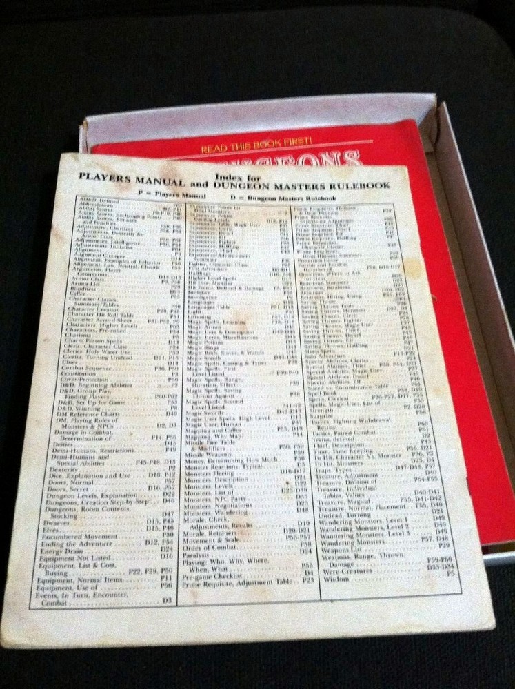 TSR 1011 Dungeon & Dragons Set 1 Basic Rules Red Box 12th 1983 Holmes Dice