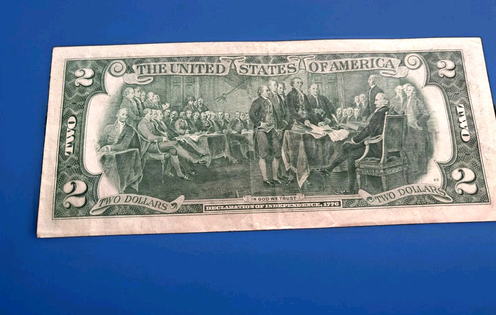 1976 Bicentennial Miscut/Misaligned Error $2 Bill, Lightly Circulated, Nice