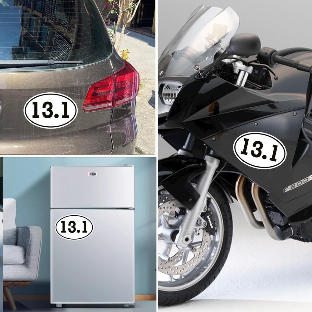 13.1 Half Marathon Oval Magnet Decal Black Oval