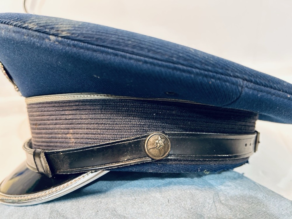 Navy Blue Military Cap With Eagle Pin.