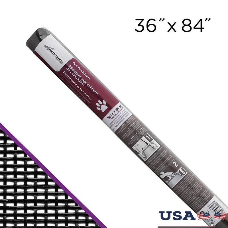Pet Resistant Screen Roll Durable Polyester Easy Install Fire Safe Windows Doors