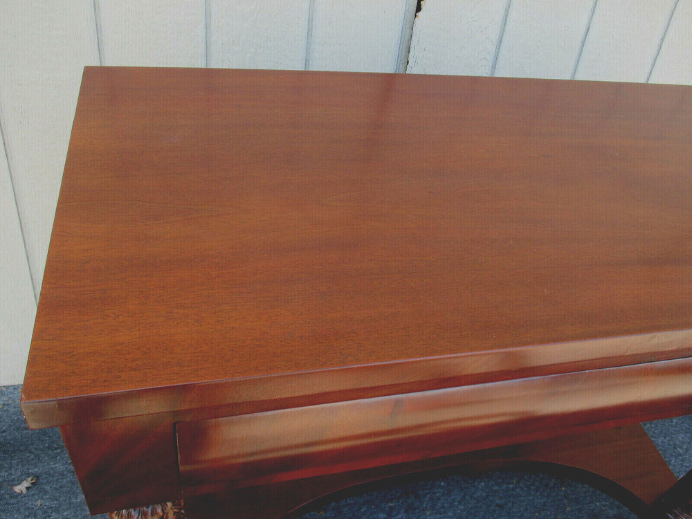 63725 Antique Burled Mahogany Empire Buffet Sideboard Server Console Cabinet
