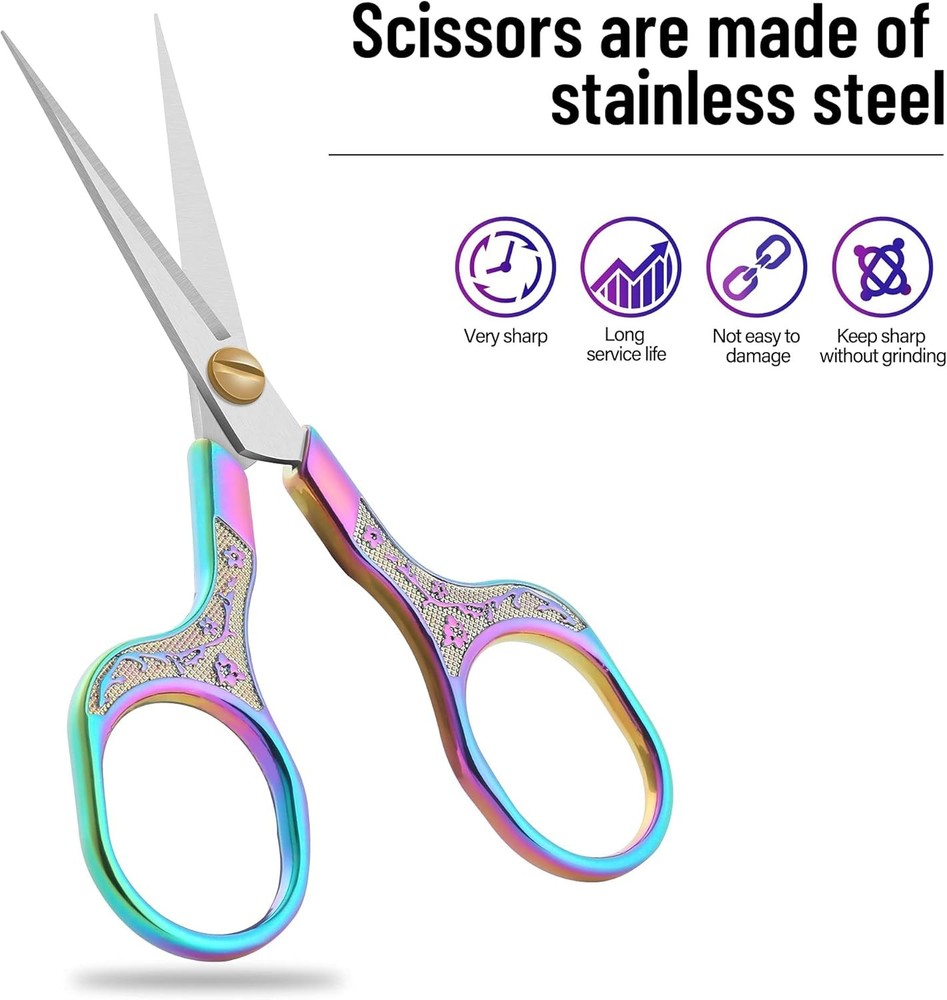 Small sharp scissors-Glexal 5 Inch Precision Scissors-2 pack,razor Sharp Blade S