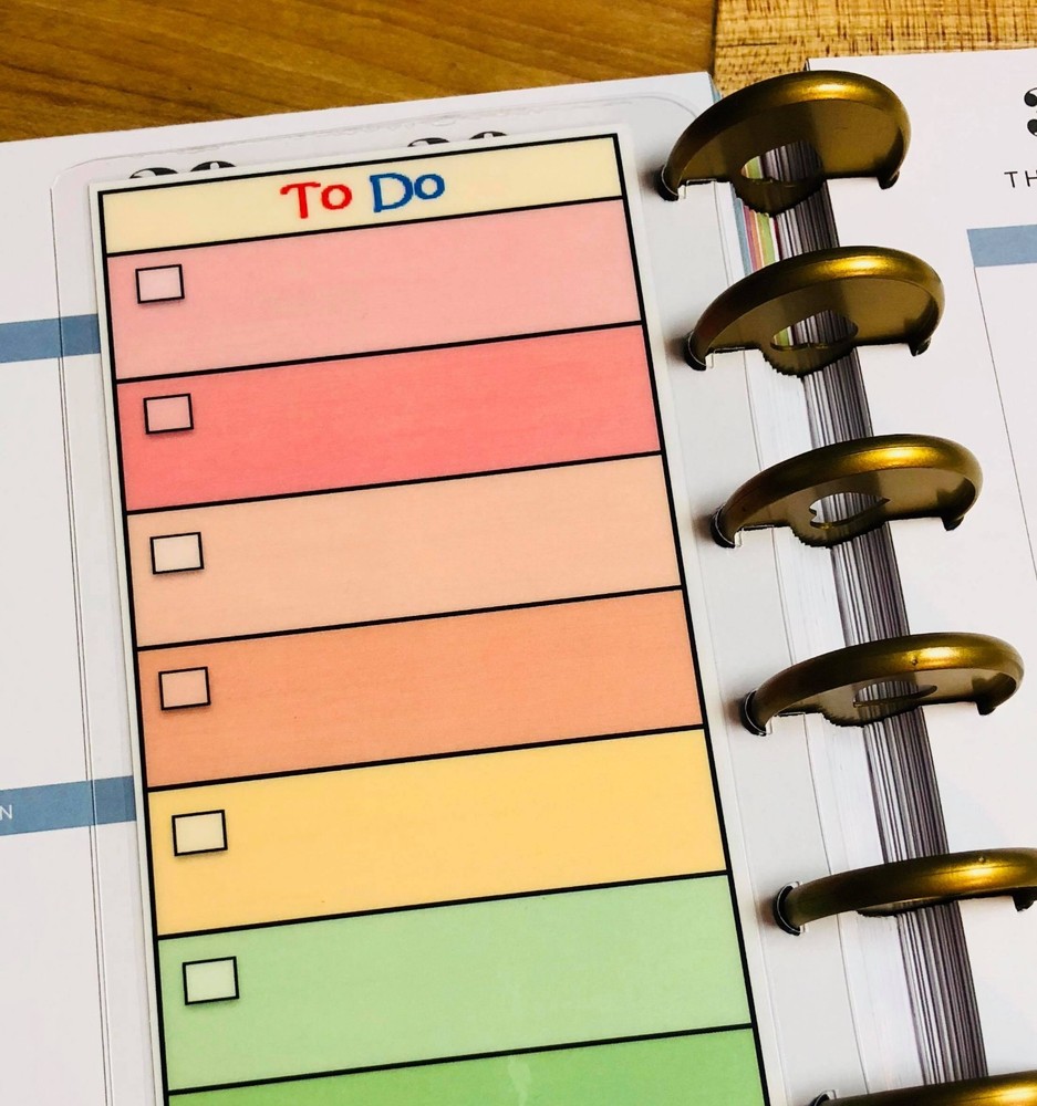 Bills to Pay Rainbow Two Sided Short Dashboard for use with ClassicHappy Planner