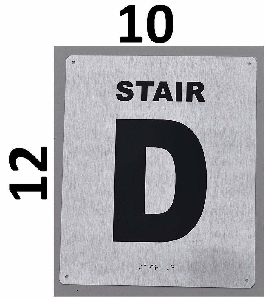 Stair D SignTactile Touch...( Brush Silver,10X12)-REF24-1027