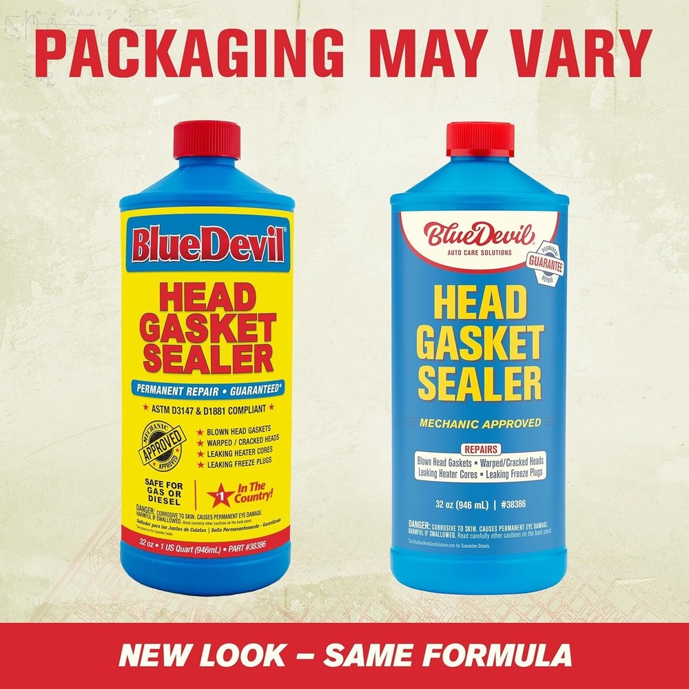 1 Quart BlueDevil Head Gasket Sealer - Permanent Leak Solution for All Engines
