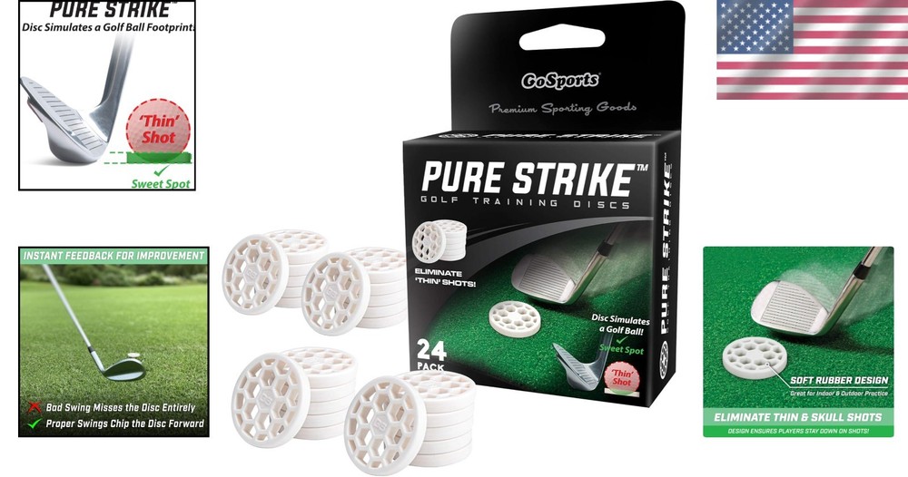 Golf Pure Strike Training Discs 24 Pack - Master Your Swing with Rubber
