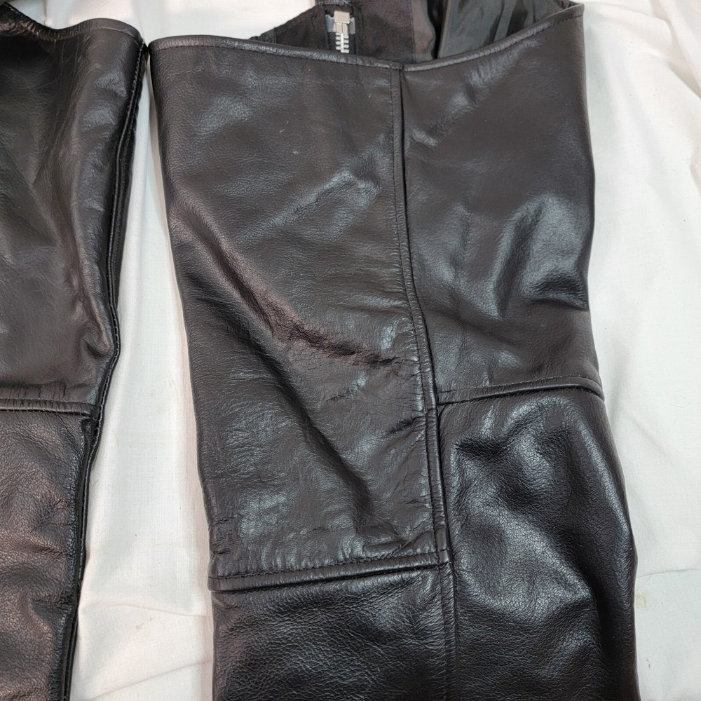 MOTORCYCLE LEATHER CHAPS UNIK Mens Size L Pre Owned