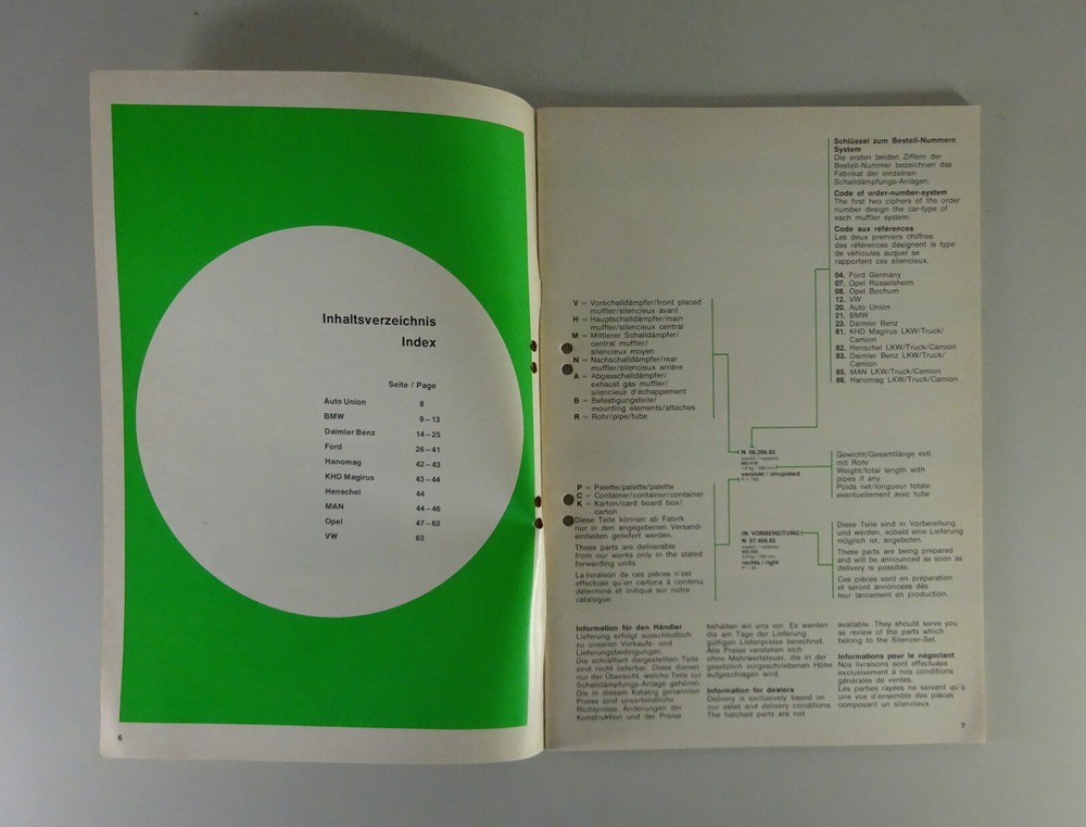 Trade Catalog Eberspächer Exhaust Systems / Mufflers 1975