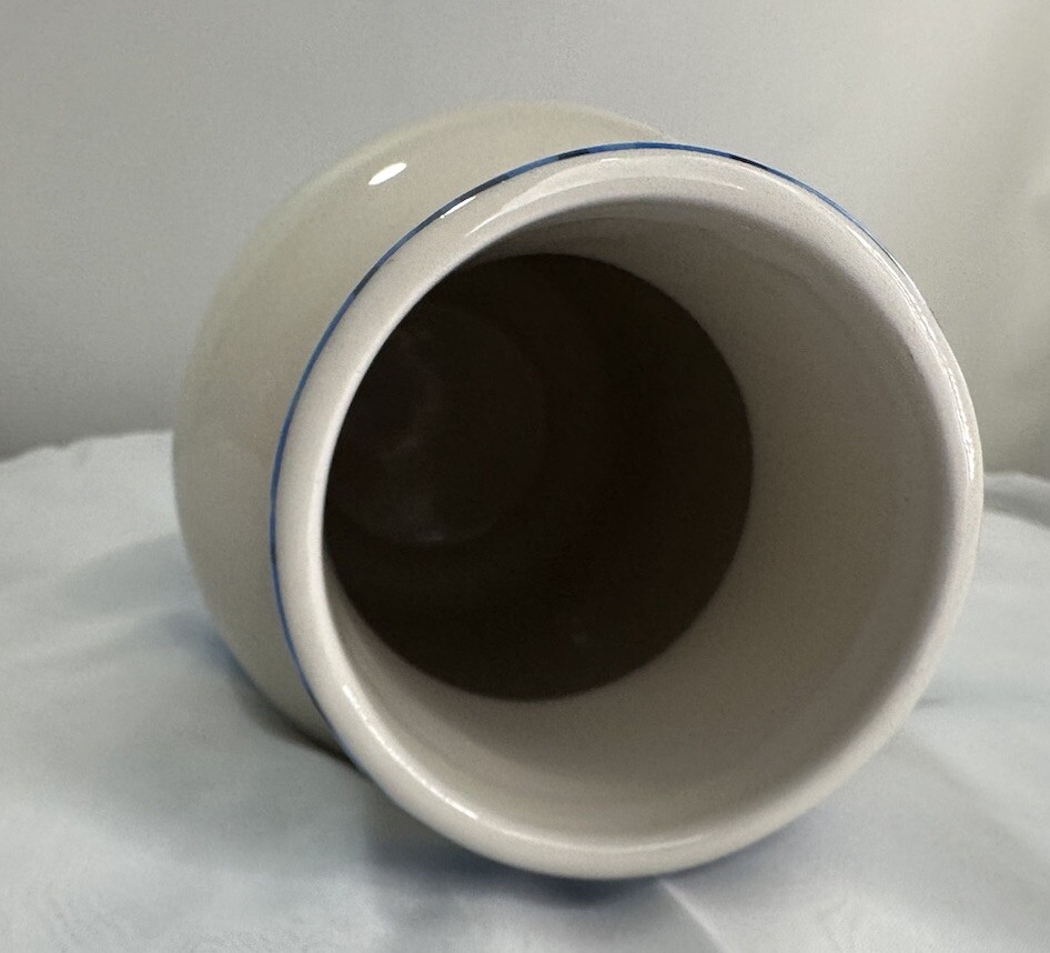 Blue Tie Dye Design Earthenware 10" Vase Mid Century Design