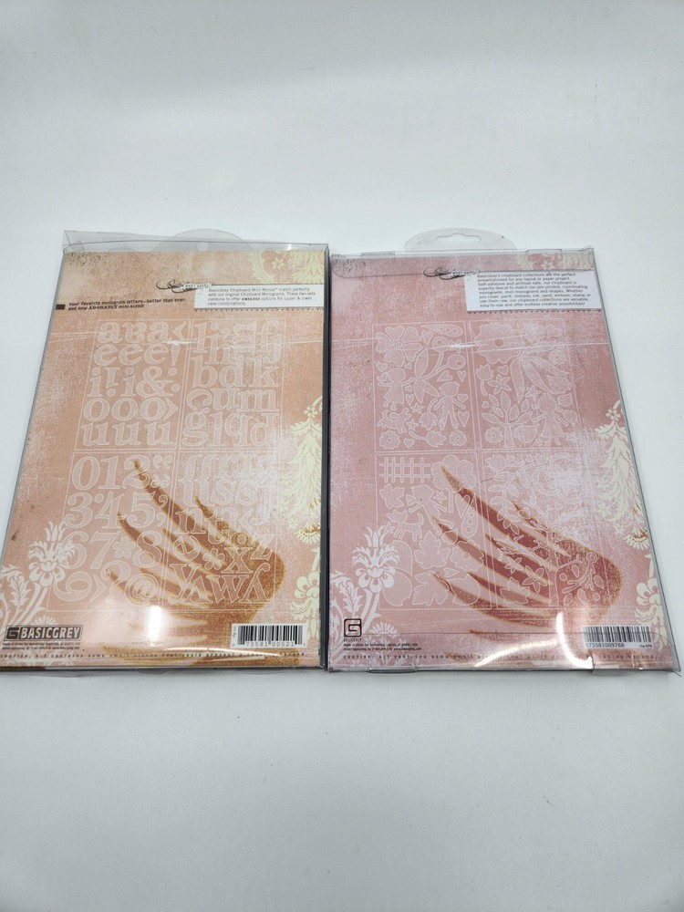 2 Packs Basic Grey Undressed Chipboard Mini Monos 81 pc Mellow 80 pc Pre-owned