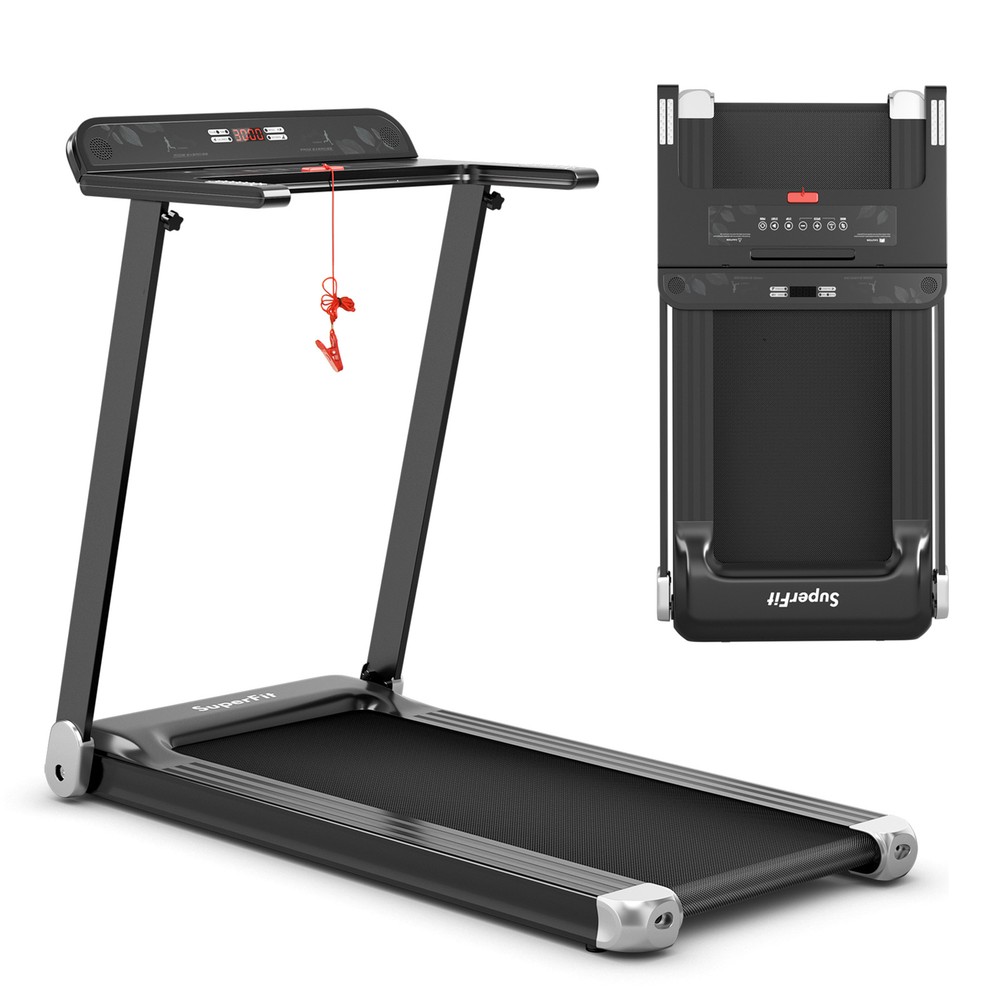 Electric Folding Treadmill Portable Cardio Running Machine w/ APP Control Silver