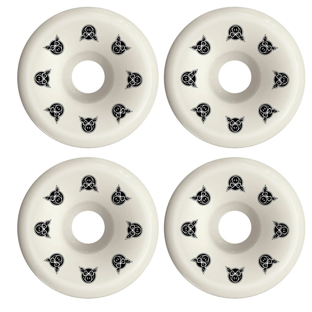 Pig Skateboard Wheels 54mm Conical 99A White