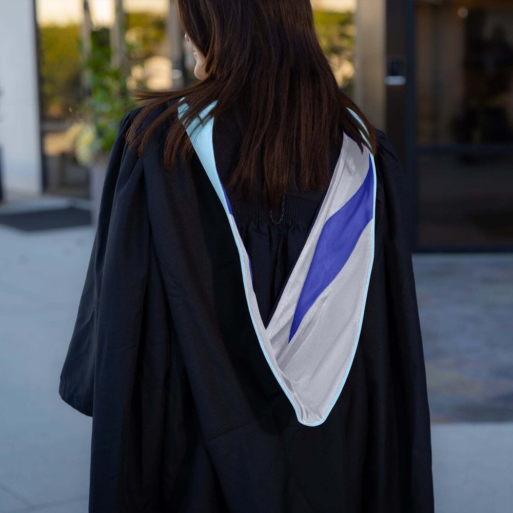 Endea Graduation Masters Hood For Education - Light Blue/Silver/Royal Blue
