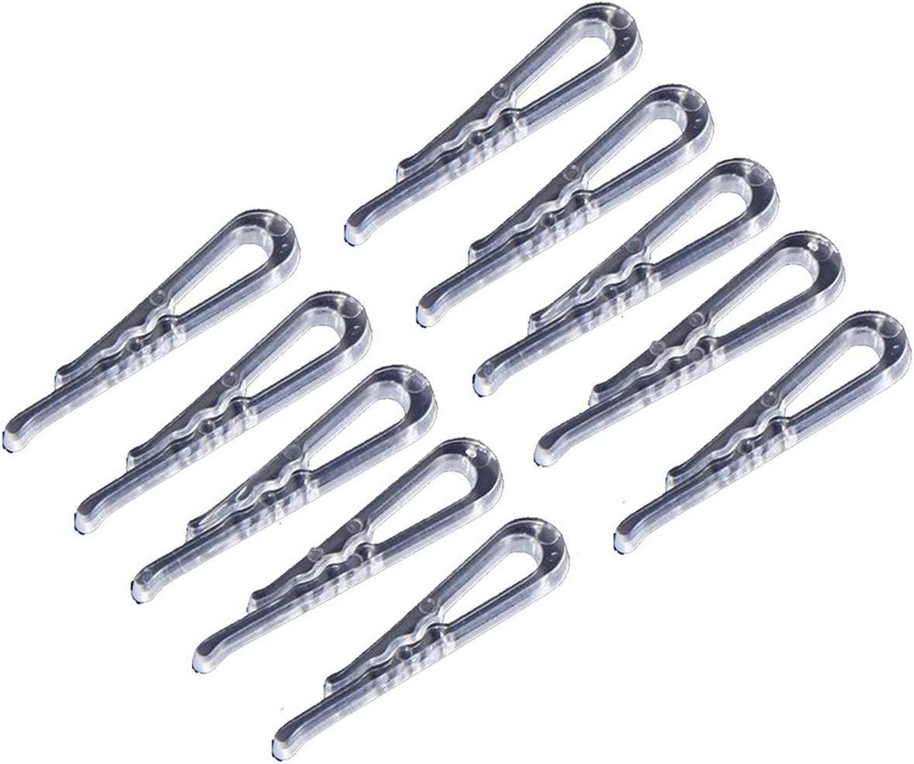 100pcs U Shape Clear Durable Plastic Alligator Clips Shirts Folding Ties Sock...