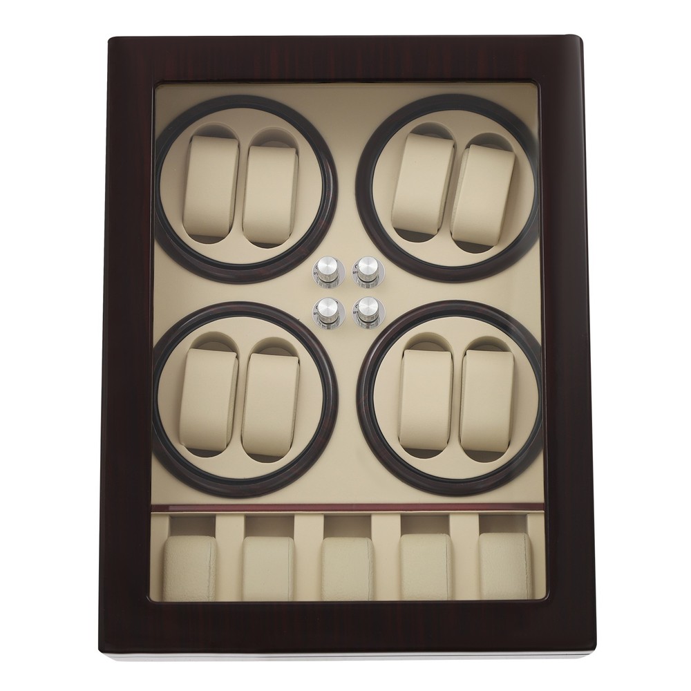 8+5 Automatic Watch Winder Box Watch Display Case Storage with LED Light 4 Modes