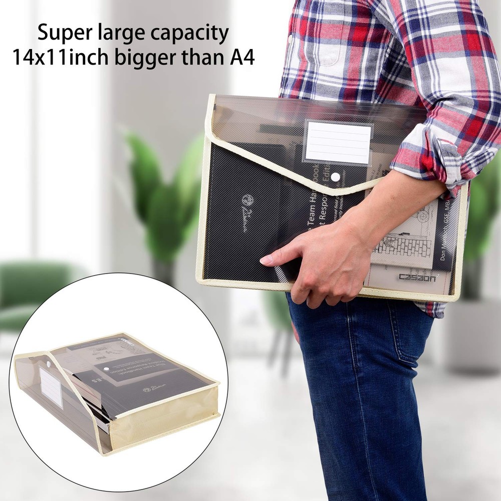 7 Pack B4 Plastic File Folders Waterproof Transparent Expandable File Folder ...