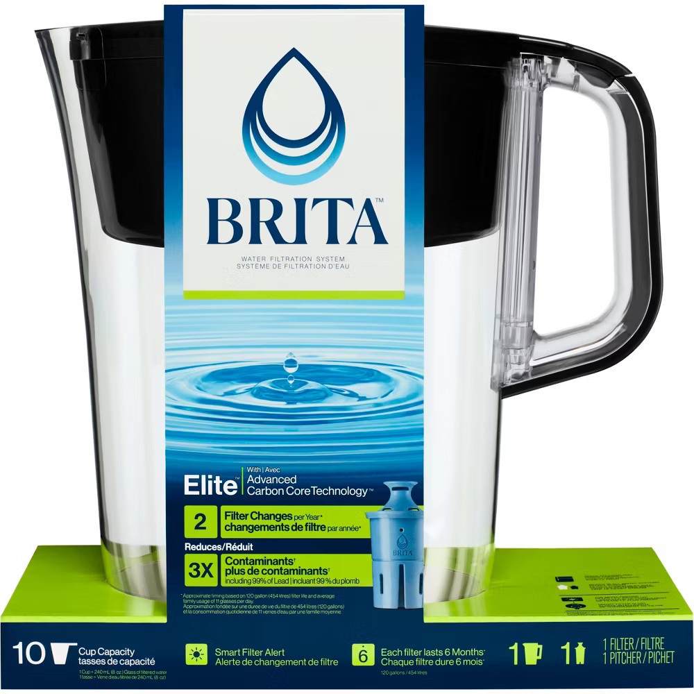 Brita Tahoe Pitcher with Elite Filter - Black