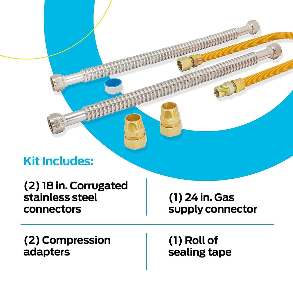 New Water-Flex Gas Water Heater Installation Kit by Eastman #48280