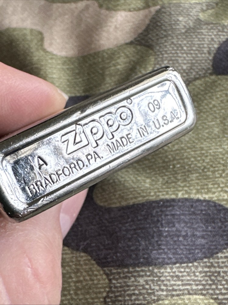 2009 Classic Zippo Lighter - Brushed Chrome Finish - FrankenZippo