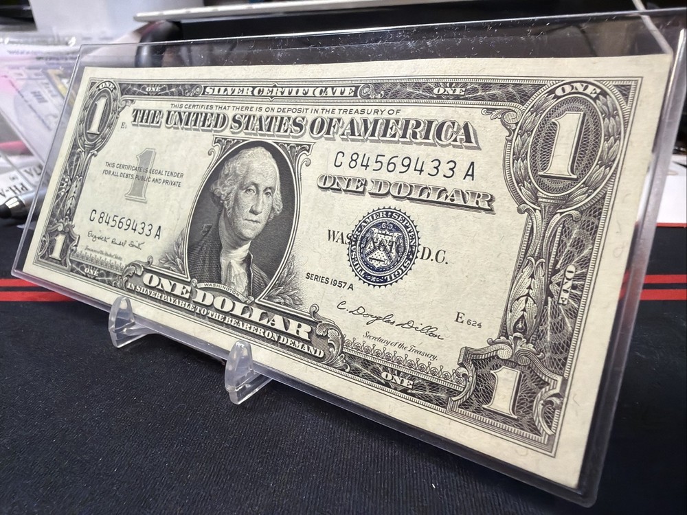 😎 1957-A $1 Silver Certificate C/A Block - CU CONDITION