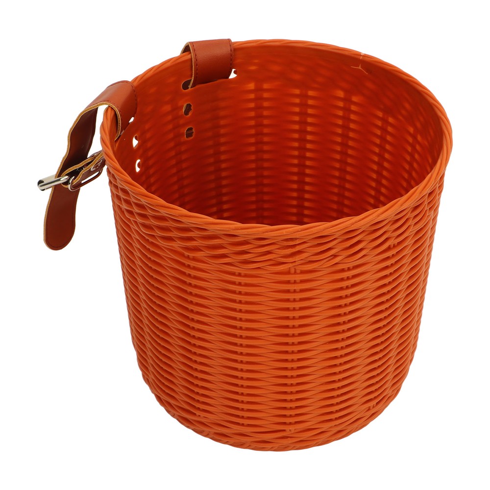 (Coffee)Front Handlebar Basket Multipurpose Simulation Wicker Round CH