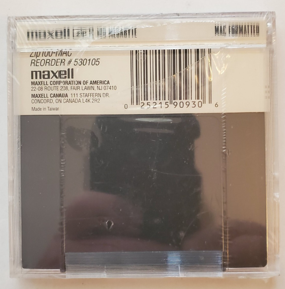 Maxell, 100MB Mac Formatted Zip Disk, New Sealed