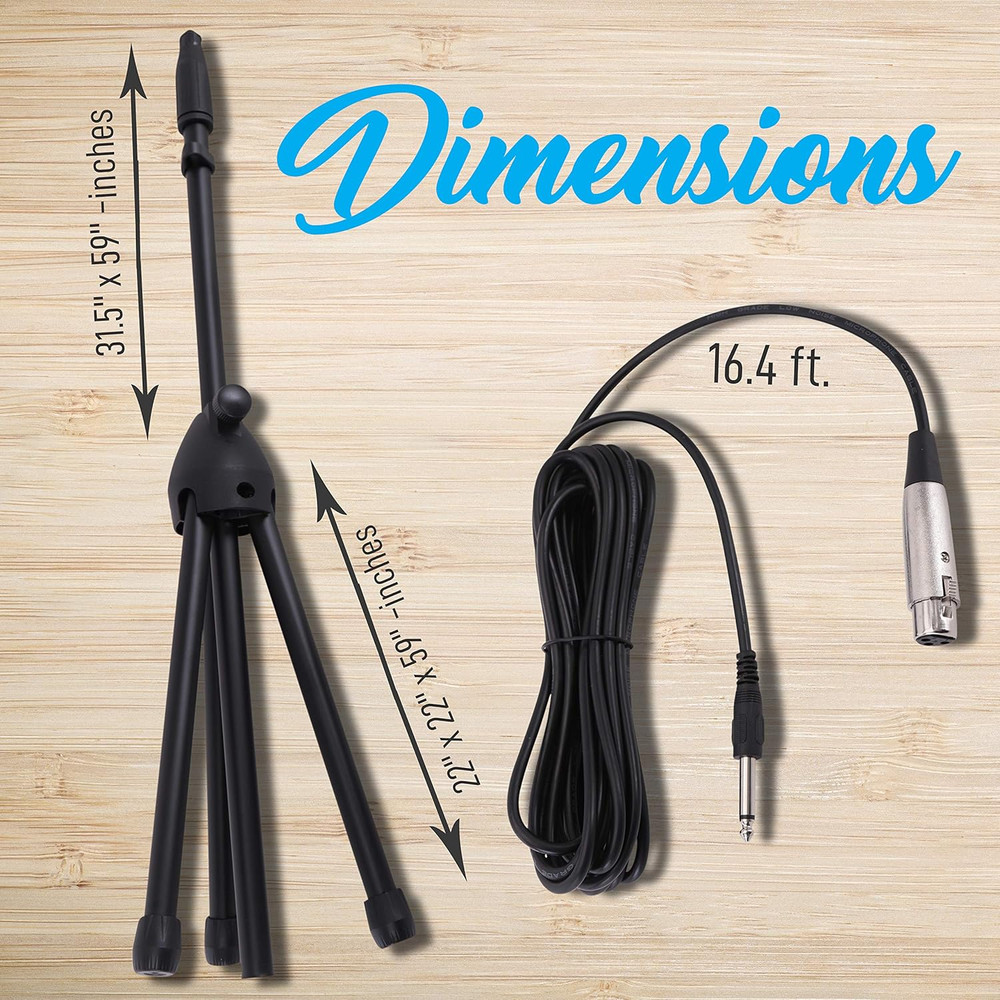 Professional Handheld Dynamic Microphone Kit - Unidirectional Vocal Wired Microp