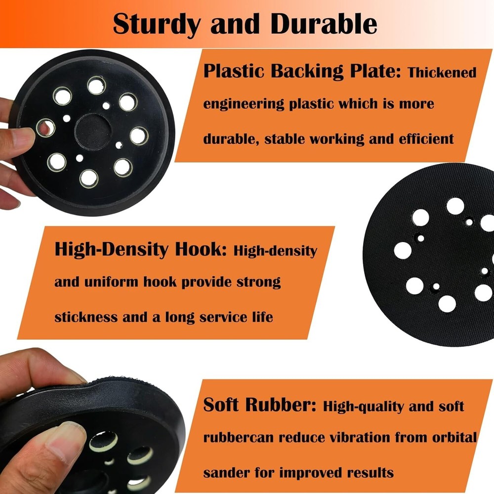 5-Inch Replacement Sanding Pad for Random Orbit Sanders - Extra Hard Backing