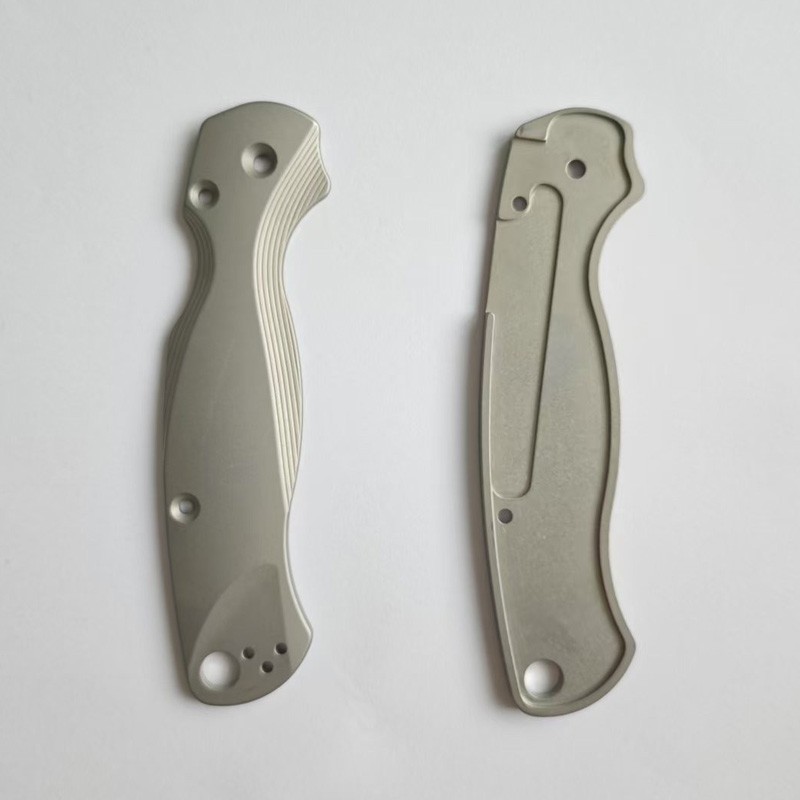 1 Pair TC4 Handle Scales for Spyderco C81 Para 2 Folding Tools