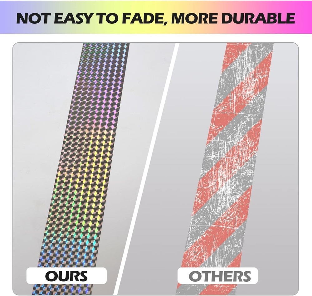 Wildlife-Friendly 700FT Reflective Bird Tape - 2 Rolls for Maximum Coverage