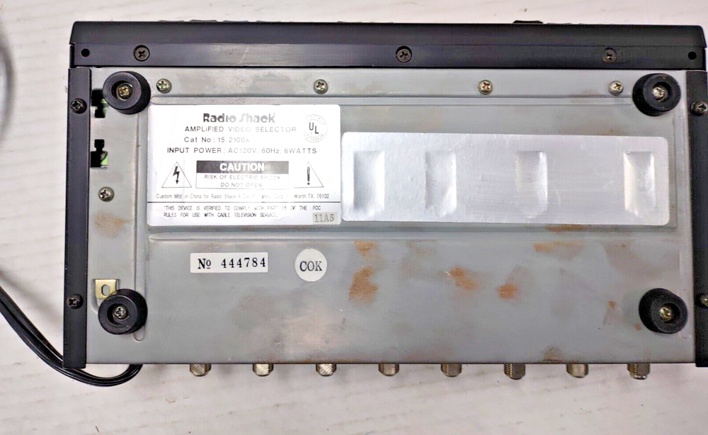 Radio Shack Amplified Video Selector Switch Catalog No. 15-2100A